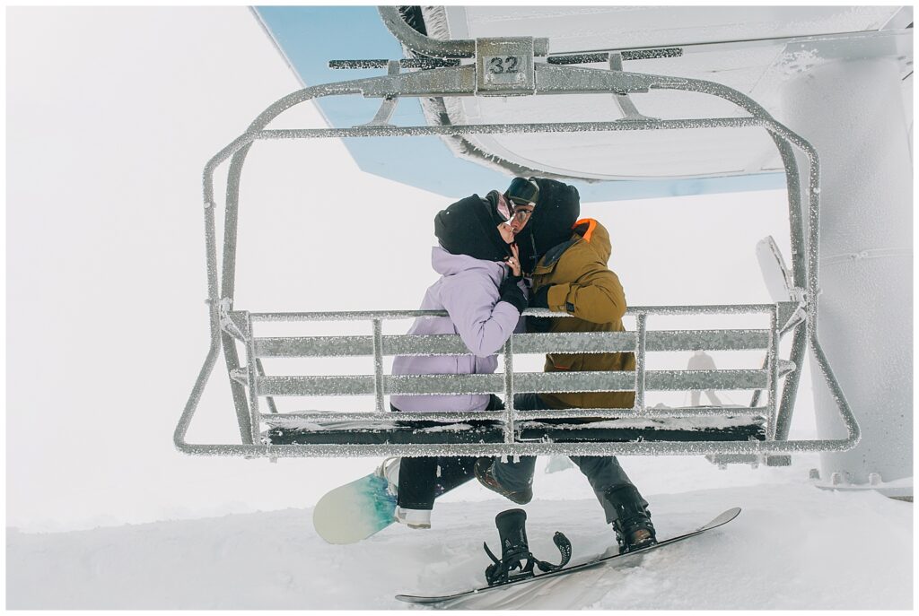 Utah Ski Snowboard Mountain Proposal Photography Caili Chung Snowbird