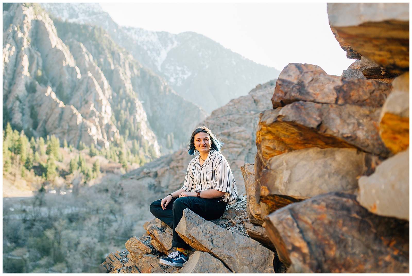 Salt Lake City Senior Photos Mountain Cliff
