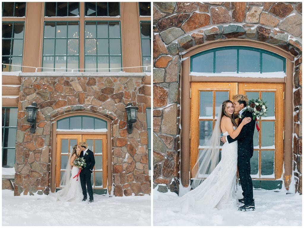 Winter Snowy Ski Resort Wedding Snowbasin Needles Caili Chung January