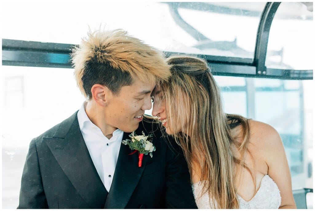 Winter Snowy Ski Resort Wedding Snowbasin Needles Caili Chung January