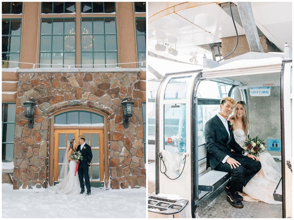 Winter Snowy Ski Resort Wedding Snowbasin Needles Caili Chung January