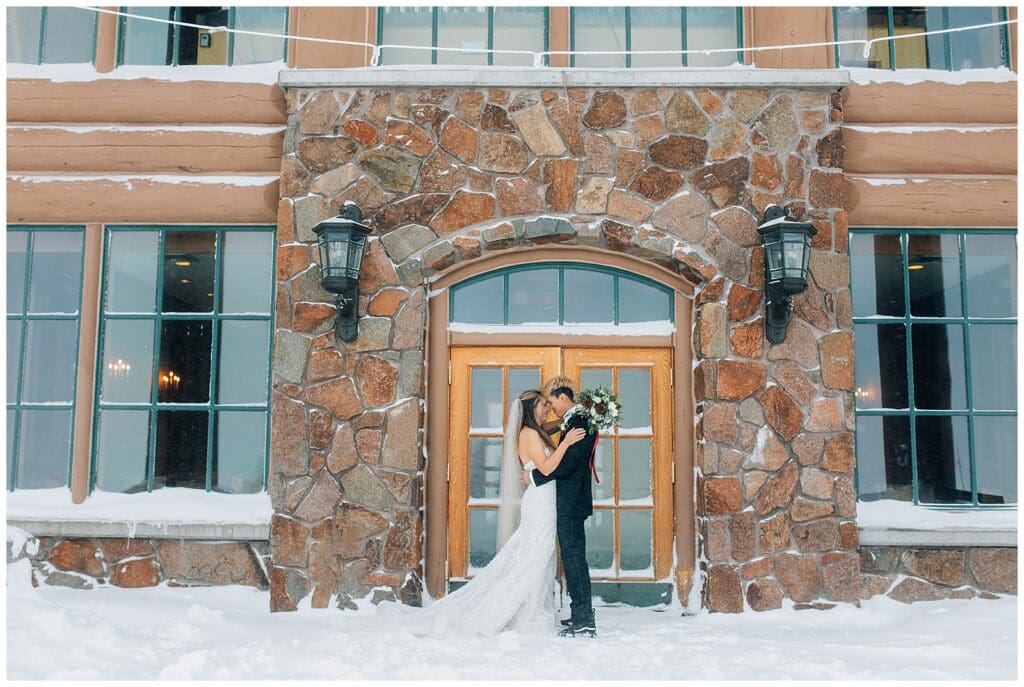 Winter Snowy Ski Resort Wedding Snowbasin Needles Caili Chung Januaryv