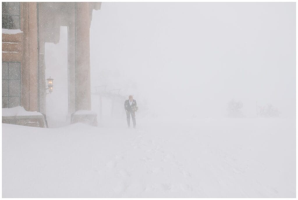 Winter Snowy Ski Resort Wedding Snowbasin Needles Caili Chung January