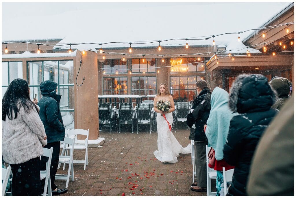 Winter Snowy Ski Resort Wedding Snowbasin Needles Caili Chung January