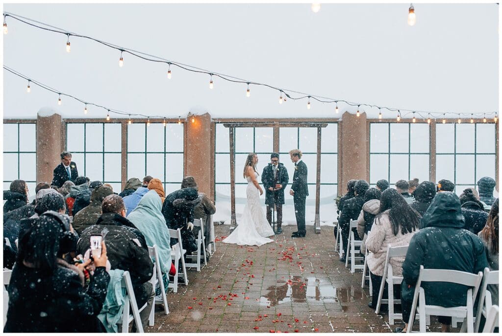 Winter Snowy Ski Resort Wedding Snowbasin Needles Caili Chung January