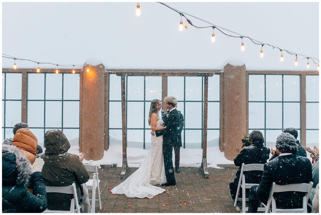 Winter Snowy Ski Resort Wedding Snowbasin Needles Caili Chung January