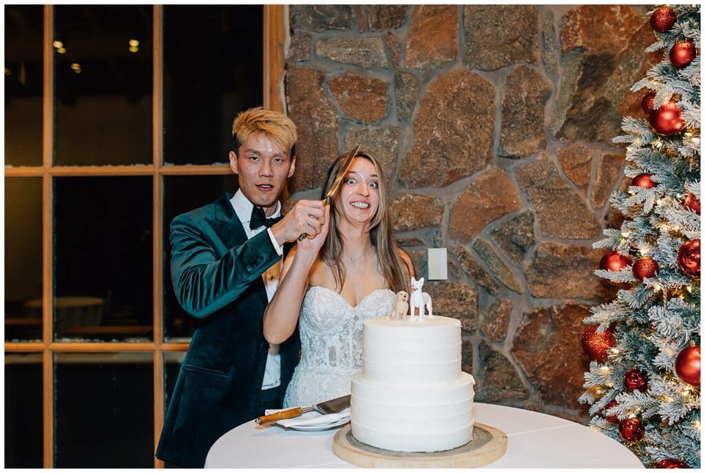 Winter Snowy Ski Resort Wedding Snowbasin Needles Caili Chung January