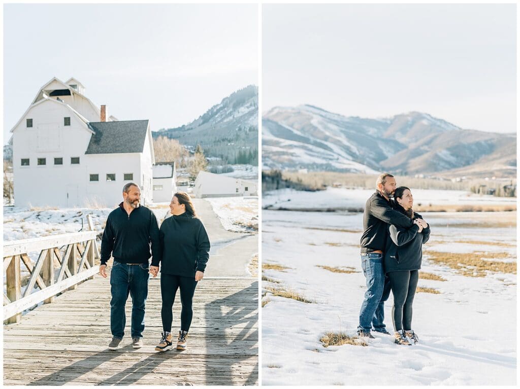 White Barn McPolin Park City Winter Snow Proposal Caili Chung