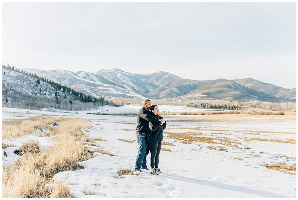 White Barn McPolin Park City Winter Snow Proposal Caili Chung
