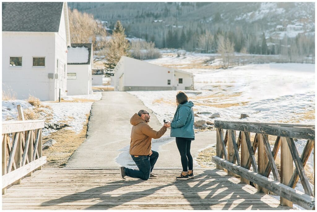 White Barn McPolin Park City Winter Snow Proposal Caili Chung