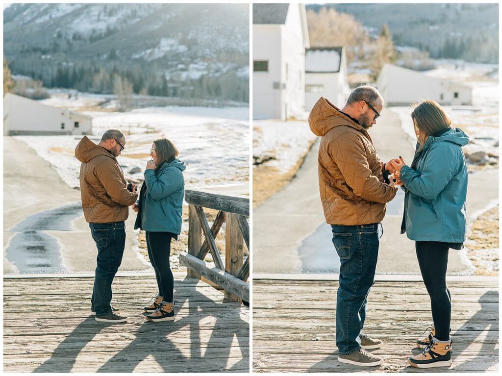 White Barn McPolin Park City Winter Snow Proposal Caili Chung
